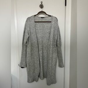 Topshop Grey Cozy Knit Open Cardigan